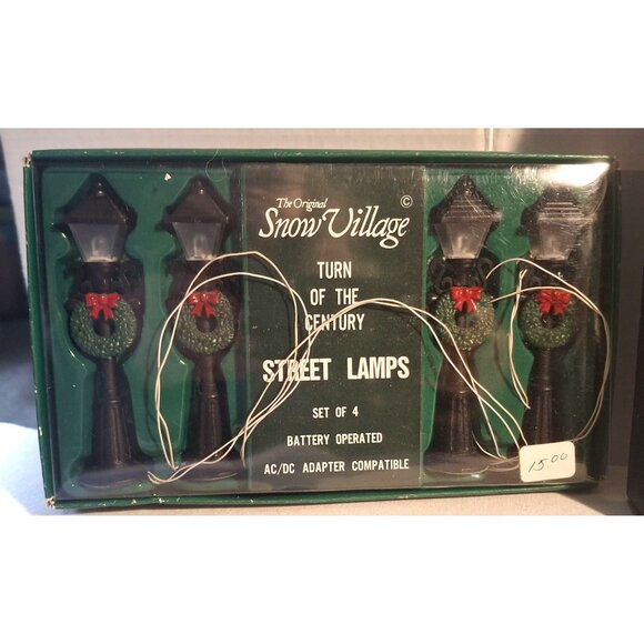Snow Village Turn Of The Century Street Lamps Set Collectible Christmas Décor De - Picture 2 of 6
